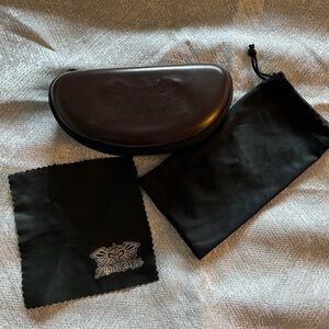 Black Flys Brown Hard Glasses Case with Cleaning Cloth